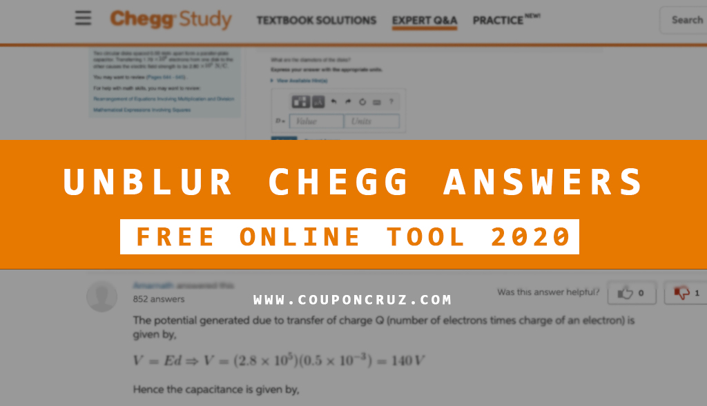 unblur chegg answers online